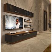 Decoraktiv Trendstyle 5220da Ceviz Siyah Slm Tv Ünitesi Tv Sehpası