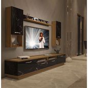 Decoraktiv Trendstyle 5220das Ceviz Siyah Mdf Tv Ünitesi Tv Sehpası