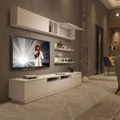 Decoraktiv Trendstyle 5220s Parlak Beyaz Slm Tv Ünitesi Tv Sehpası