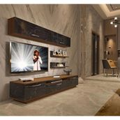 Decoraktiv Trendstyle 5s Ceviz Siyah Mdf Tv Ünitesi Tv Sehpası