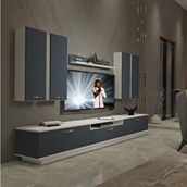 Decoraktiv Trendstyle 8d Beyaz Antrasit Mdf Tv Ünitesi Tv Sehpası
