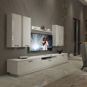 Decoraktiv Trendstyle 8d Parlak Beyaz Mdf Tv Ünitesi Tv Sehpası