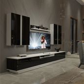 Decoraktiv Trendstyle 8ds Beyaz Siyah Slm Tv Ünitesi Tv Sehpası