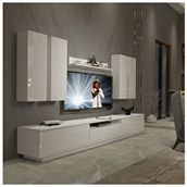 Decoraktiv Trendstyle 8ds Parlak Beyaz Slm Tv Ünitesi Tv Sehpası