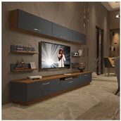 Decoraktiv Trendstyle 8y Mdf Ceviz Antrasit Tv Ünitesi
