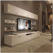 Decoraktiv Trendstyle 8y Mdf Parlak Beyaz Tv Ünitesi