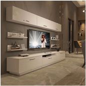 Decoraktiv Trendstyle 8y Slm Parlak Beyaz Tv Ünitesi