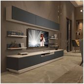 Decoraktiv Trendstyle 8ys Mdf Beyaz Antrasit Tv Ünitesi