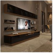 Decoraktiv Trendstyle 8ys Slm Ceviz-Siyah Tv Ünitesi