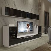 Decoraktiv Trendstyle 9 Slm Beyaz Siyah Tv Ünitesi
