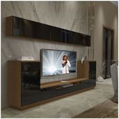 Decoraktiv Trendstyle 9s Mdf Ceviz-Siyah Tv Ünitesi