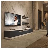 Decoraktiv Trendstyle Beyaz Antrasit 220rs Mdf Tv Ünitesi Tv Sehpası