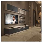 Decoraktiv Trendstyle Beyaz Antrasit 5220 Mdf Tv Ünitesi Tv Sehpası