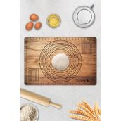 Decorita Ahşap Görünümlü Cam 40x60 cm Hamur Açma Matı