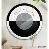 Decorita Cam Diyet Tabağı | Cam Sunum Tabağı | Yiyip Yatma | Çap32cm - Siyah