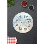 Decorita Pizza Servis Tabağı | Supreme Mermer | Mottolu Pizza Tabağı | Çap 32cm