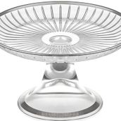 Decorium Accademia Platin Yaldızlı 18 cm Ayaklı Cam Servis Tabağı 9-01150106
