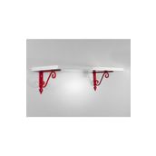 Decormet 015021201504205 Parlak Beyaz Kırmızı 20x60 cm Retro Raf Seti