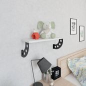Decormet Bomerang Beyaz - Siyah Duvar Rafı