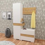 Decorotika Rufi Beyaz Teak Portmanto
