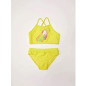 Deep Beach Baskılı Kız Çocuk Bikini Takım - 10 - 11 Yaş - Sarı