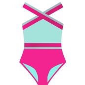Deep Beach DB200703CM Mint-Fuşya Kız Çocuk Mayo