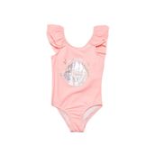 Deep Beach DB200722CM Varak Baskılı Açık Pembe Kız Çocuk Mayo