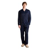 DeFacto Çizgili Uzun Kollu Viskon Pijama Takımı, 2XL, H2818AX26SP, Lacivert-NV135, erkek