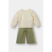 DeFacto G0081A5KH461 Haki Sweatshirt Eşofman Altı Kız Bebek 2'li Takım
