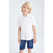 DeFacto K1689A6 Polo Yaka Kısa Kollu Siyah Erkek Çocuk T-Shirt