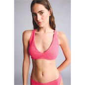 DeFacto Regular Fıt Kırışık Dokulu Kumaş Kapalı Beyaz Bikini Üstü