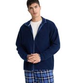 DeFacto Regular Fit Polar Fermuarlı Pijama Üstü, M, G2729AX25WN, Mavi-BE514, Erkek