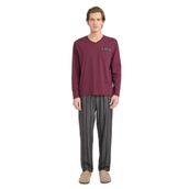DeFacto Uzun Kollu Pijama Takımı Bordo, S, G8179AX26SP, Bordo-BR170, erkek