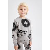 DeFacto Y4130A622AU Erkek Çocuk Fit Regular Fit Kalın Kumaşı Nba Current Teams Lisanslı Bisiklet Yaka Sweatshirt