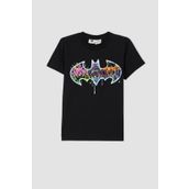 DeFacto Y4747A622HS Erkek Çocuk Batman Lisanslı Regular Fit Bisiklet Yaka Kısa Kollu T-Shirt