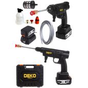 Deko Turkey Yüksek Basınçlı Akülü Araba Oto Yıkama Makinesi Sprey Su Tabancası 1500 W 55Bar 48V Deterjan Kit