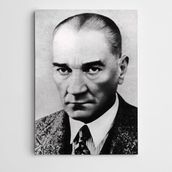 Dekolata Atatürk Portre Siyah Beyaz 30x40 cm Kanvas Tablo