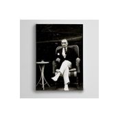 Dekolata Atatürk Tablosu Atatürk Türk Kahvesi İçerken 140x200 cm Kanvas Tablo