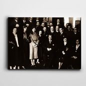 Dekolata Atatürk Tablosu Türk Ocağı Ziyareti Atatürk 60x85 cm Kanvas Tablo