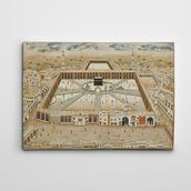 Dekolata Kabe Minyatür Çizimi 40x60 cm Kanvas Tablo