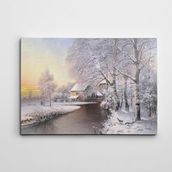 Dekolata Kış Yağlı Boya Reprodüksiyon 25x35 cm Kanvas Tablo