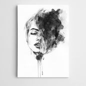 Dekolata Portre Siyah Beyaz 140x200 cm Kanvas Tablo