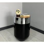 Dekoratif Krom Darbuka 60 cm Parlak Siyah Sehpa