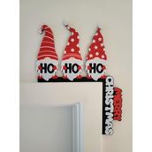 dekoratif yılbaşı temalı kapı süsü Ho Ho Ho Gnomes Door Corner