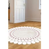 Dekoreko 111 Figürlü Yuvarlak Özel Kesim Bej 80x80 cm Halı