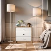 DEKOREX SFR103 CEVİZ-BEYAZ 3 ÇEKMECELİ ŞİFONYER
