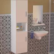 Dekorister 2 Kapaklı Beyaz Asma Banyo Dolabı