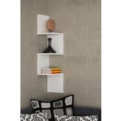 Dekorister Corner Beyaz Duvar Rafı