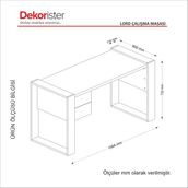 Dekorister Lord Beyaz Çalışma Masası - Çekmeceli Bilgisayar ve Ofis Masası - Y: 73 cm D: 60 cm G: 159 cm
