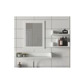 Dekorister Simon Beyaz Banyo Üst Dolabı Aynalı Etajer